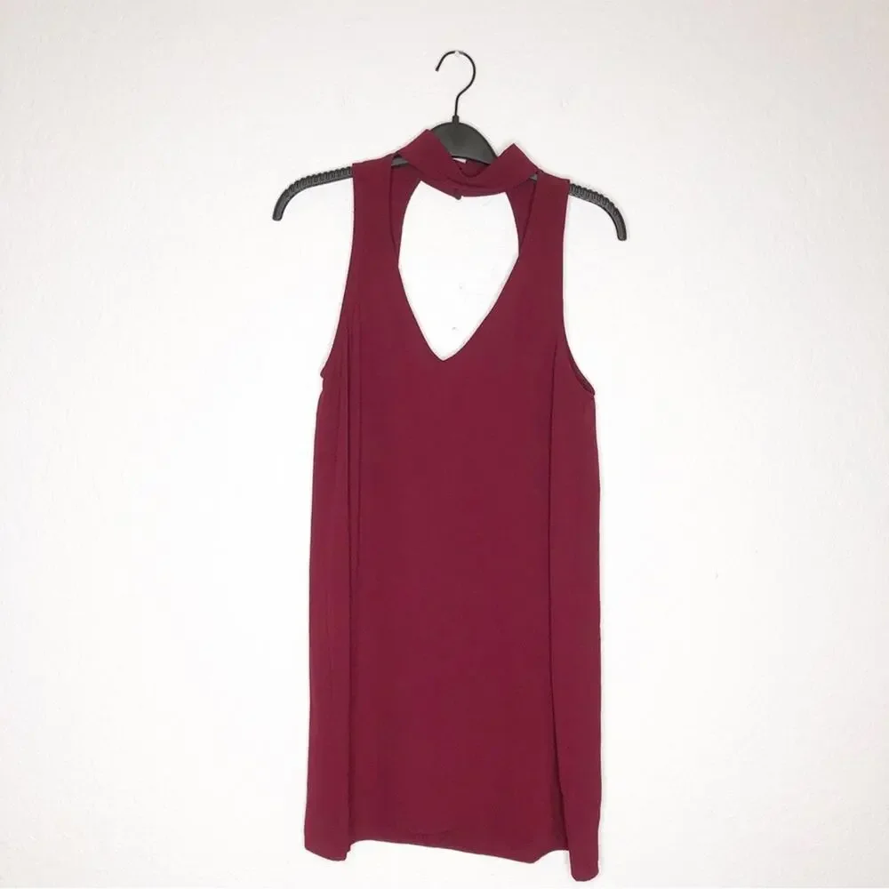 Show Me Your Mumu Friday Chocker burgundy pebble dress size Extra Small XS NWT
